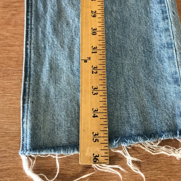 Grlfrnd The Karolina Straight Crop Jeans Women 31 Blue High Rise Distressed - Picture 7 of 15